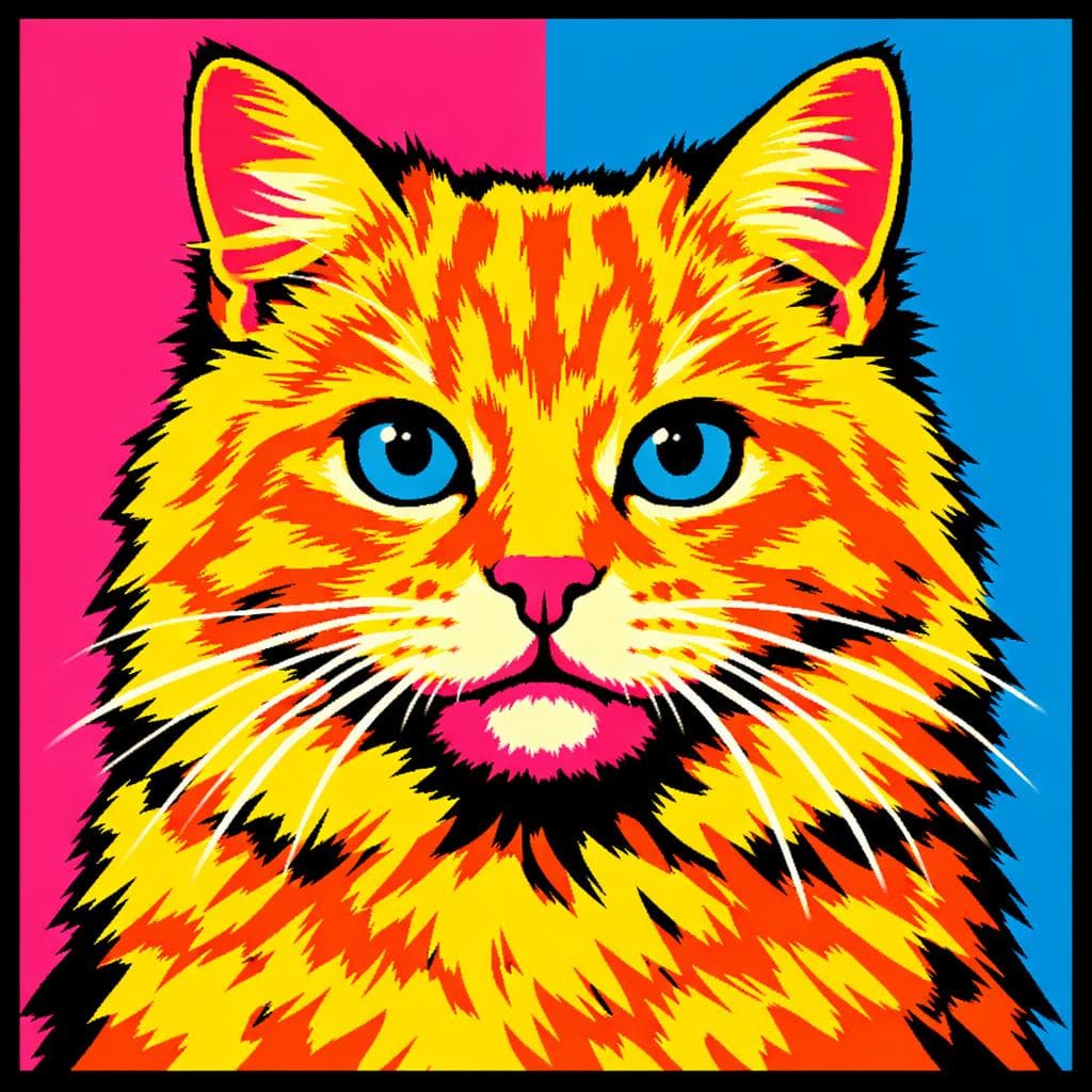 Pop art cat portrait
