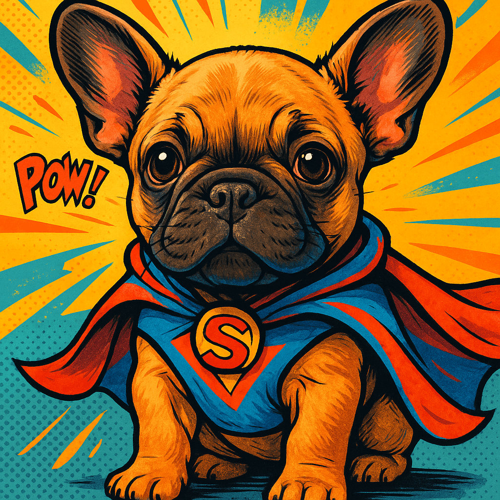 Superhero pet portrait example 2