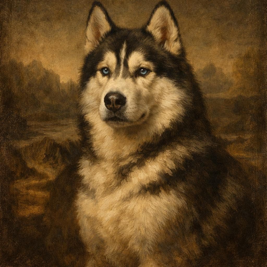 Renaissance pet portrait style