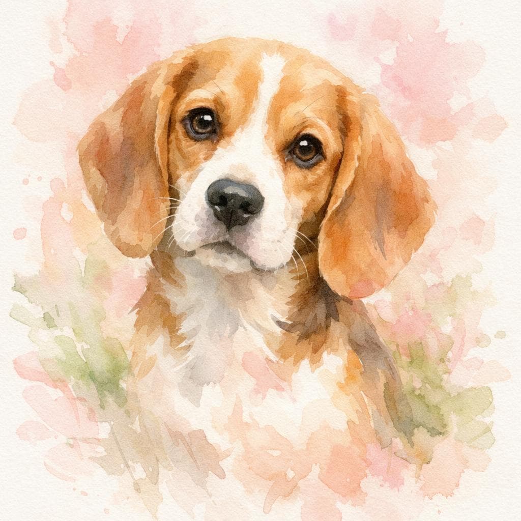Watercolor dog portrait